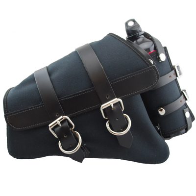 La Rosa Swing Arm with Fuel Bottle Canvas Saddle Bag - American Legend Rider