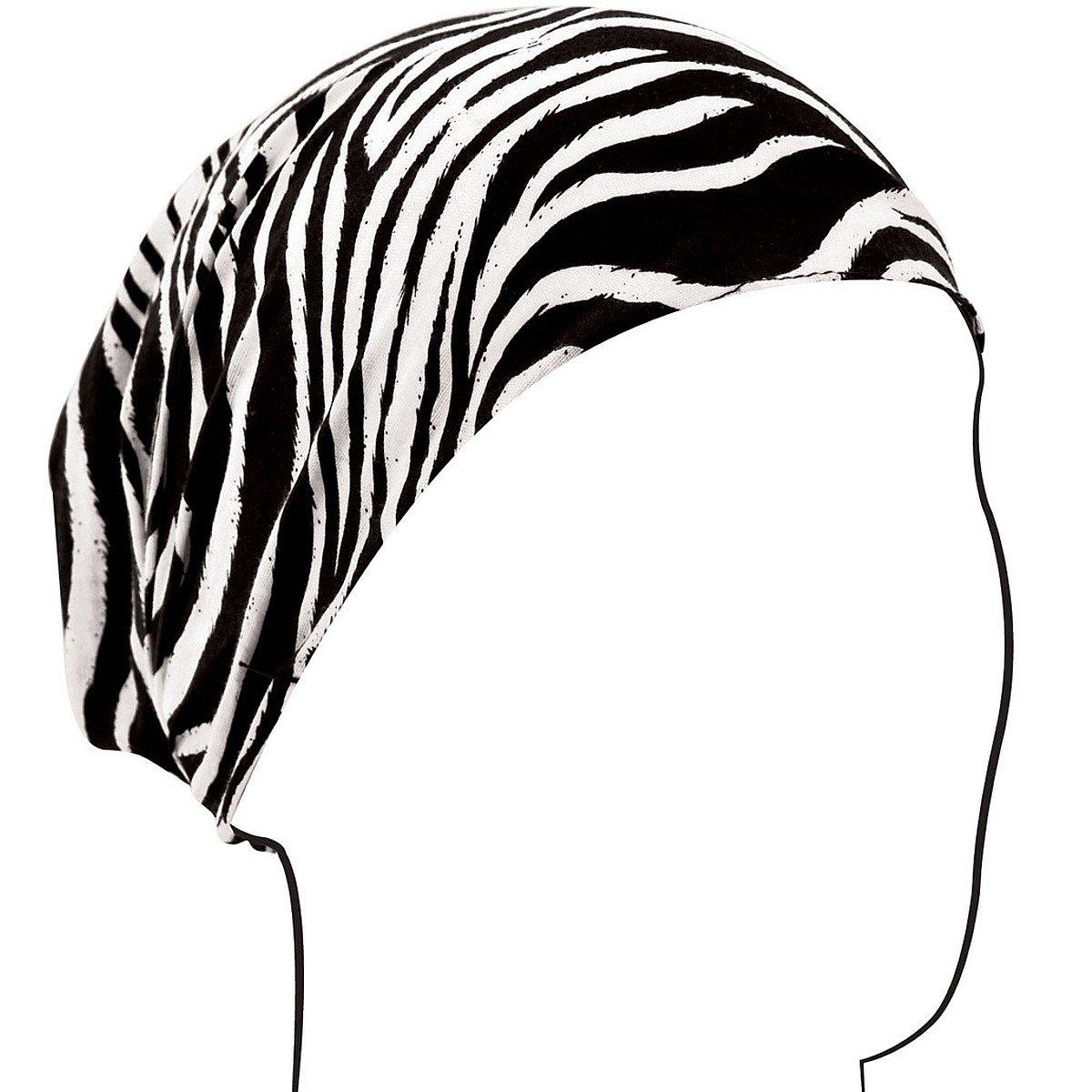 ZANheadgear® Zebra Print Cotton Headwrap, OSFM, Black/White - American Legend Rider