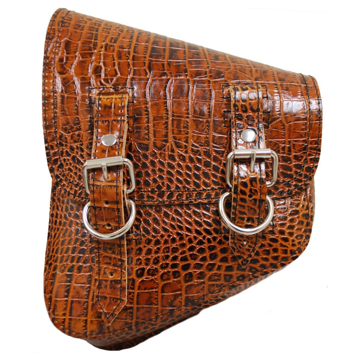 La Rosa Softail Models Embossed Leather Swing Arm Bag - American Legend Rider