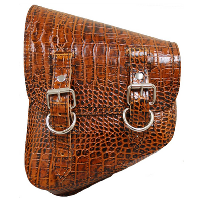 La Rosa Softail Models Embossed Leather Swing Arm Bag - American Legend Rider