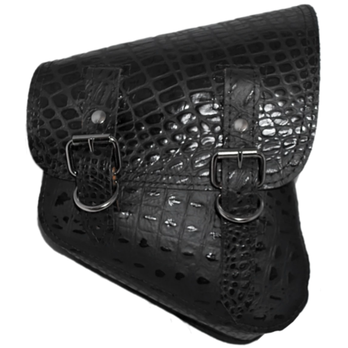 La Rosa Softail Models Embossed Leather Swing Arm Bag - American Legend Rider