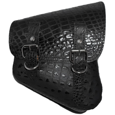 La Rosa Softail Models Embossed Leather Swing Arm Bag - American Legend Rider