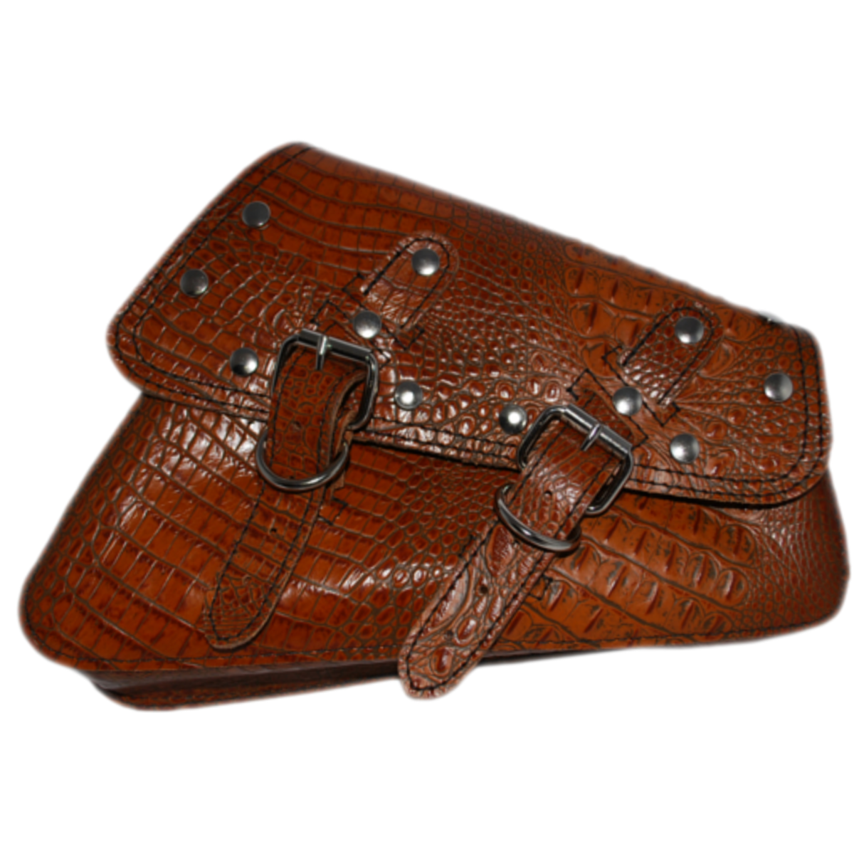 La Rosa Riveted Leather Swing Arm Saddle Bag - American Legend Rider