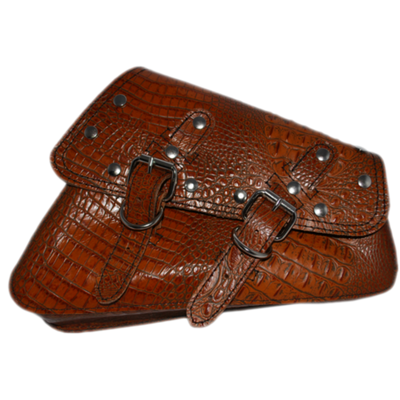 La Rosa Riveted Leather Swing Arm Saddle Bag - American Legend Rider