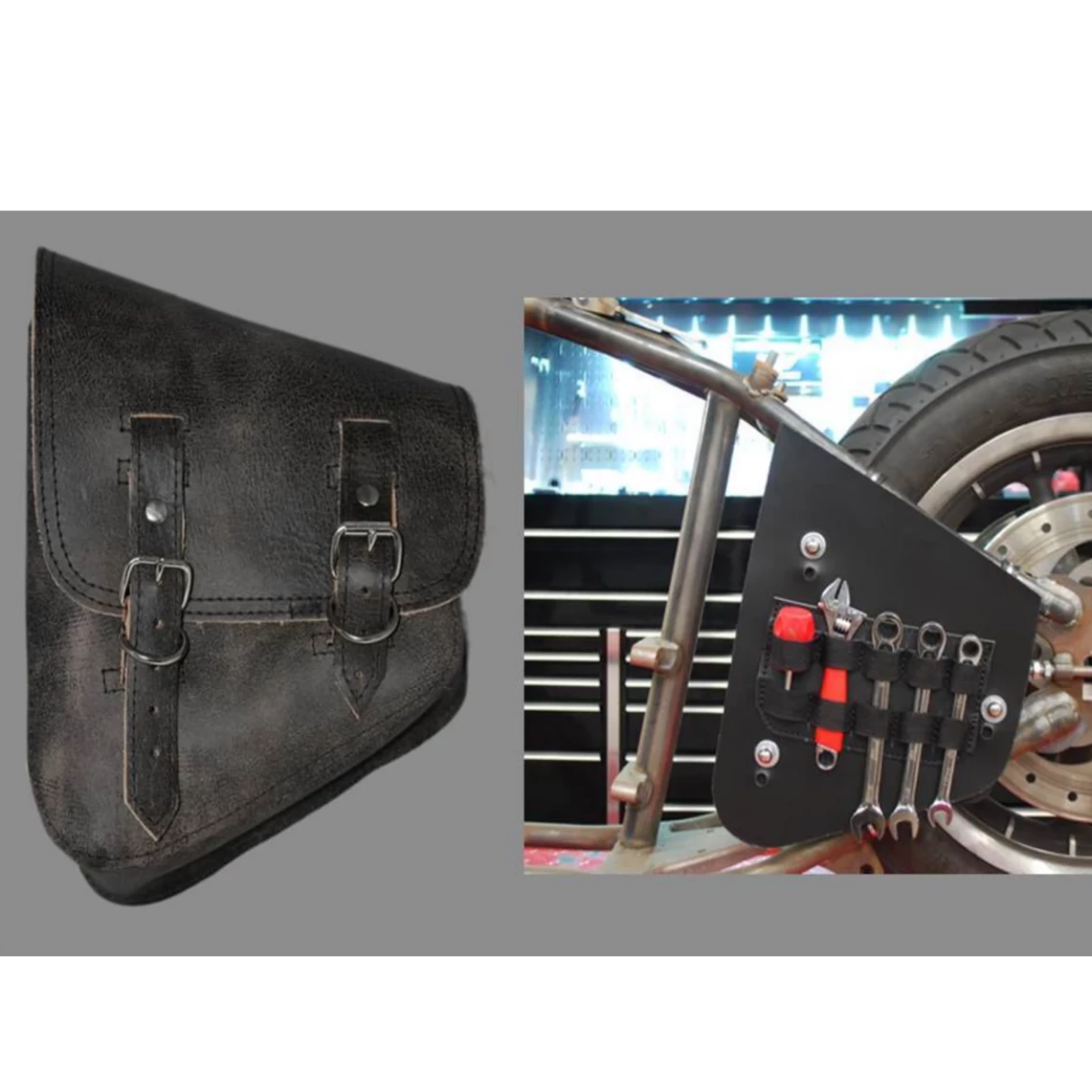 La Rosa Softails Swing Arm Rustic Bag with Handy Biker Tools - American Legend Rider