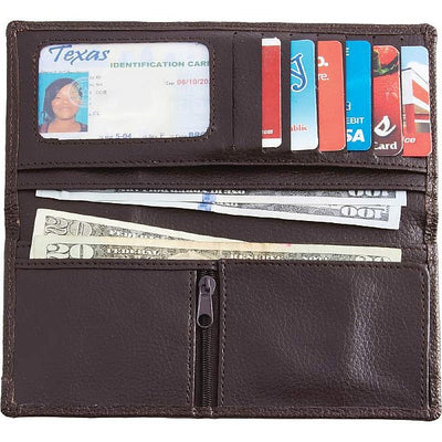 Jillian Lambskin Leather Wallet: Brown, Classic Flip