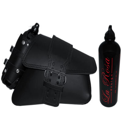 La Rosa Solo Swing Arm Saddle Bag with Spare Fuel Bottle - American Legend Rider