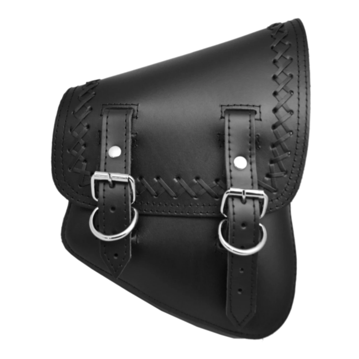 La Rosa Cross Laced All Softail Leather Plain Swing Arm Bag - American Legend Rider