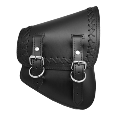 La Rosa Cross Laced All Softail Leather Plain Swing Arm Bag - American Legend Rider