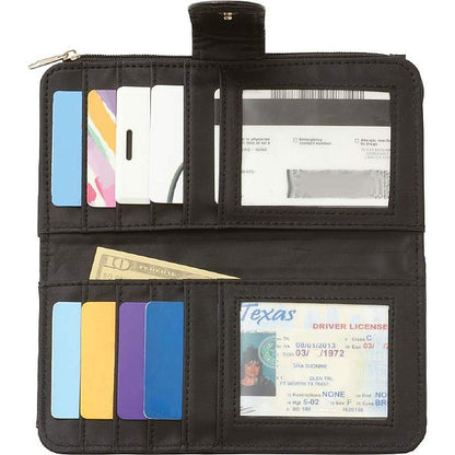 Jillian Embassy Biker Ladies Faux Leather Wallet, Black