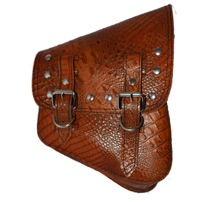 La Rosa Riveted Softail Swing Arm Embossed Leather Bag - American Legend Rider