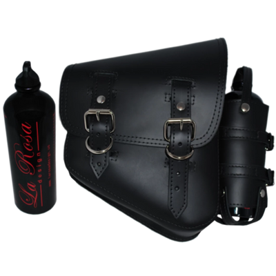 La Rosa Softail Saddle Bag with Spare Fuel Bottle Holder - American Legend Rider