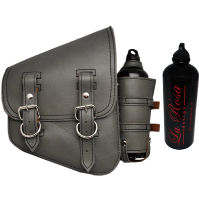 La Rosa Softail Saddle Bag with Spare Fuel Bottle Holder - American Legend Rider