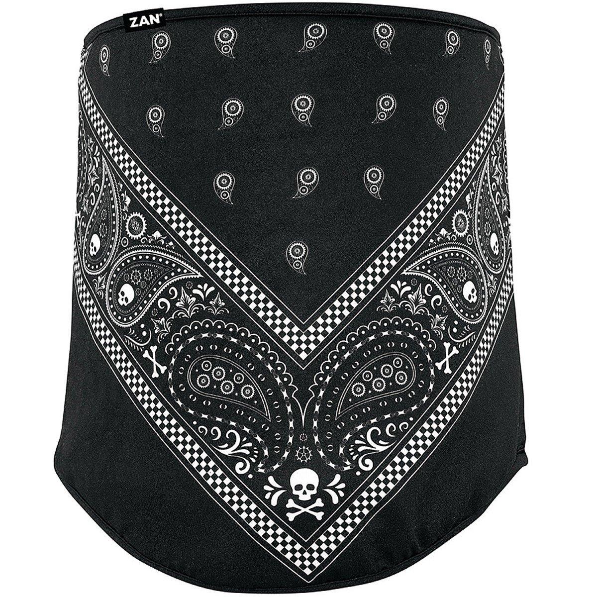 ZANheadgear® Classic Bandana Neck Gaiter, Black w/ Skull Pattern - American Legend Rider