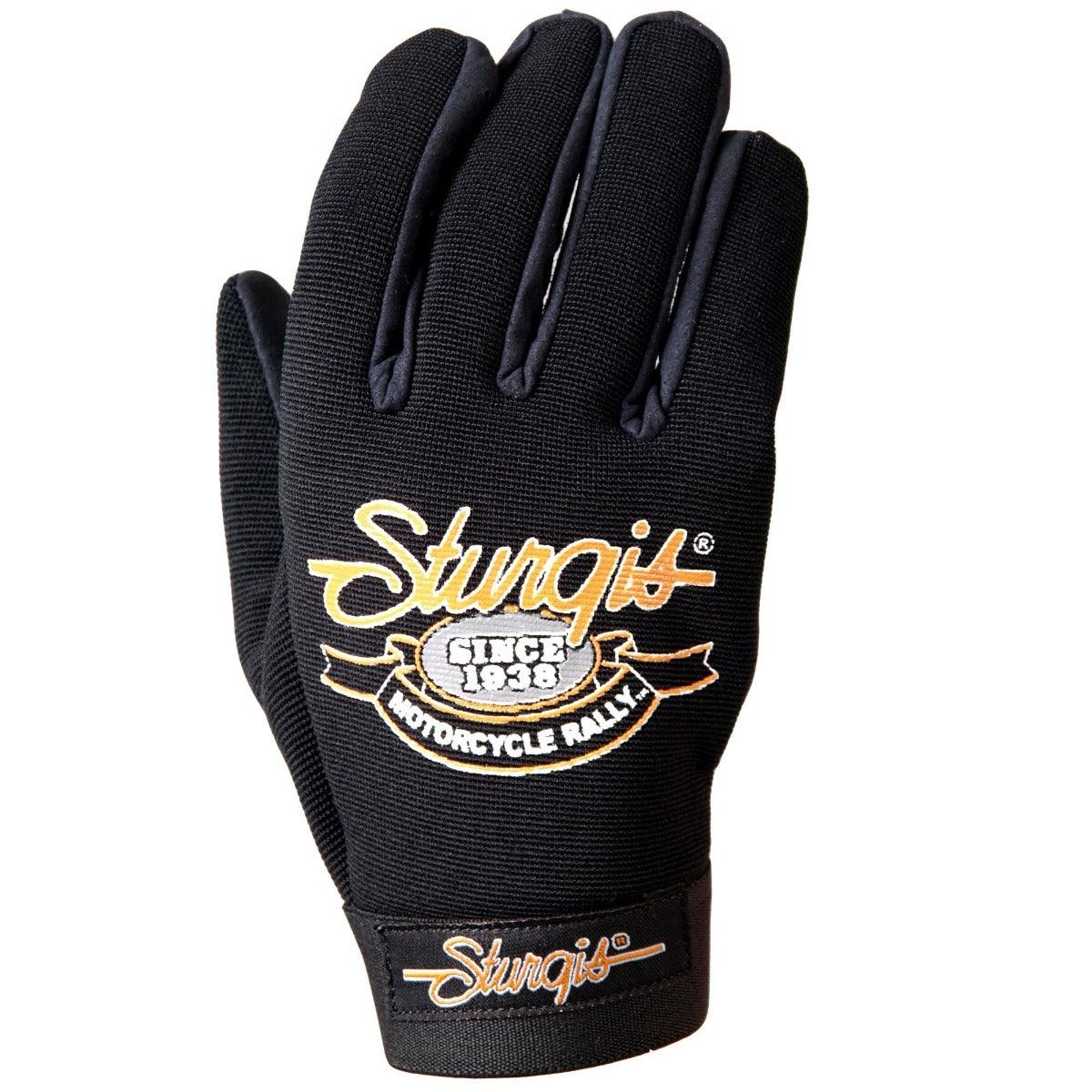 Hot Leathers Official Sturgis Motorcycle Rally Mechanics Gloves, Black - American Legend Rider