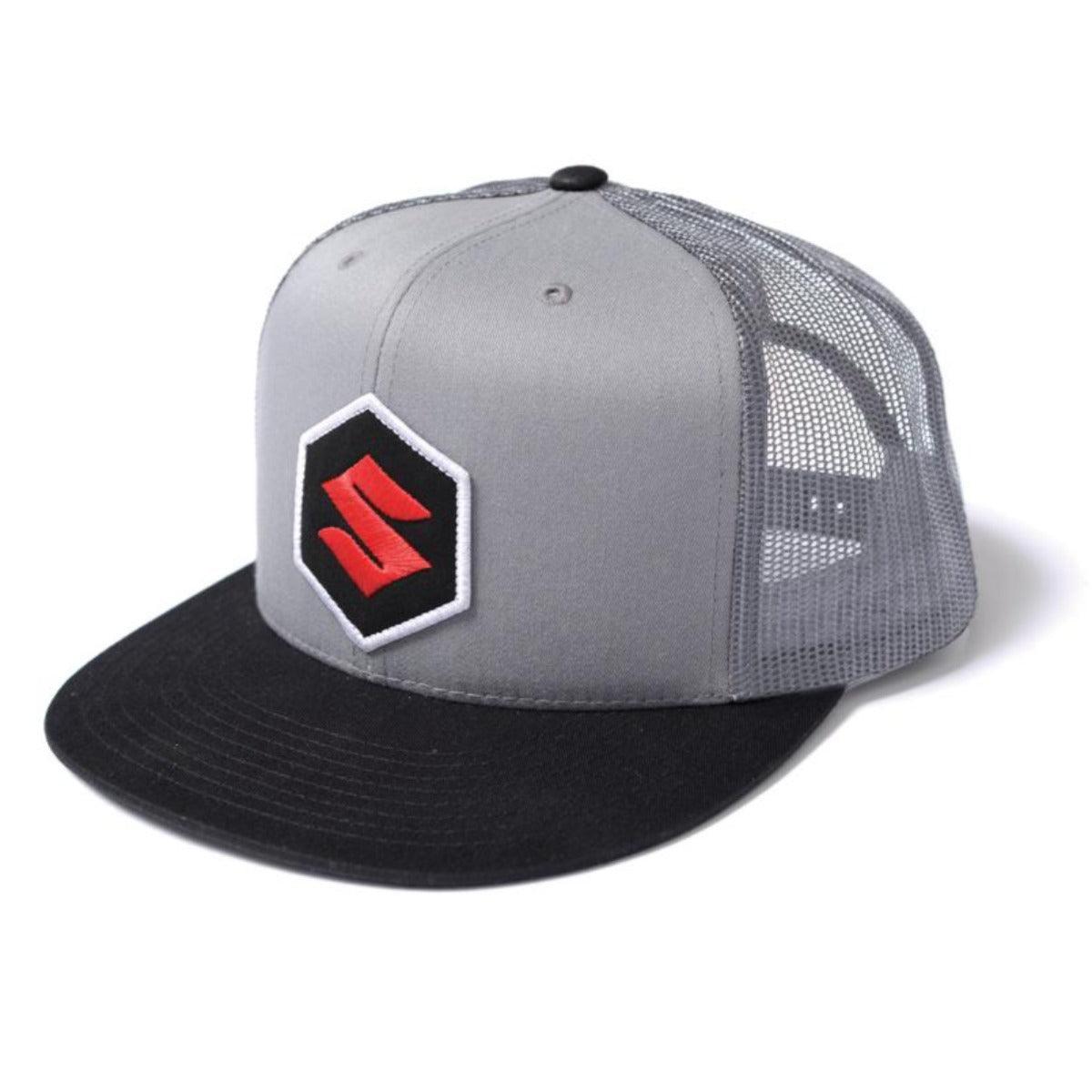 Factory Effex Suzuki Mark Snapback Hat, Black/Gray - American Legend Rider