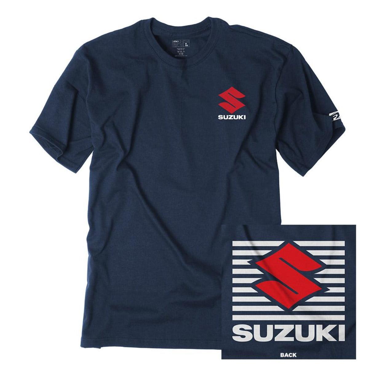 Factory Effex Men's Suzuki Shutter T-Shirt, Navy Blue - American Legend Rider