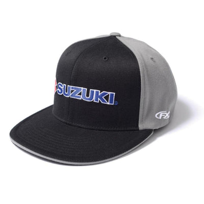 Factory Effex Suzuki Team Flex-Fit Hat, Black/Gray - American Legend Rider