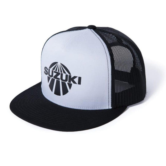 Factory Effex Suzuki Vintage Snapback Hat, White/Black - American Legend Rider