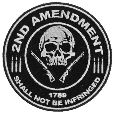 Daniel Smart 2nd Amendment Shall Not Be Infringed Skull 1789 Small Patch, 4 x 4 inches - American Legend Rider
