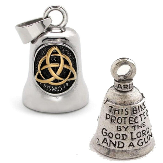 Father & Son Celtic Knot Gremlin Bell with This Bike Protected by the Good Lord Bell Bundle - American Legend Rider