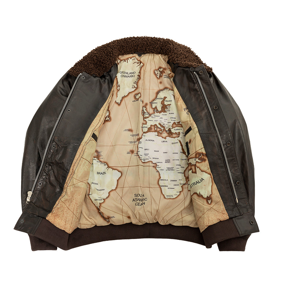 First Manufacturing Old World Map Bomber Jacket