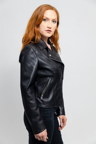 First Manufacturing Demi - Women's Vegan Leather Jacket, Black