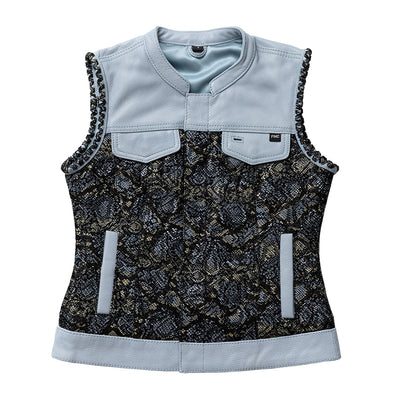First Manufacturing Blue Viper - Women's Club Style Leather Vest (Limited Edition)