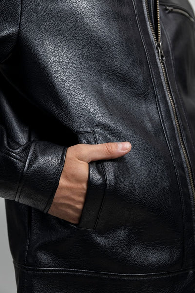 First Manufacturing Conner - Men's Vegan Leather Jacket, Black