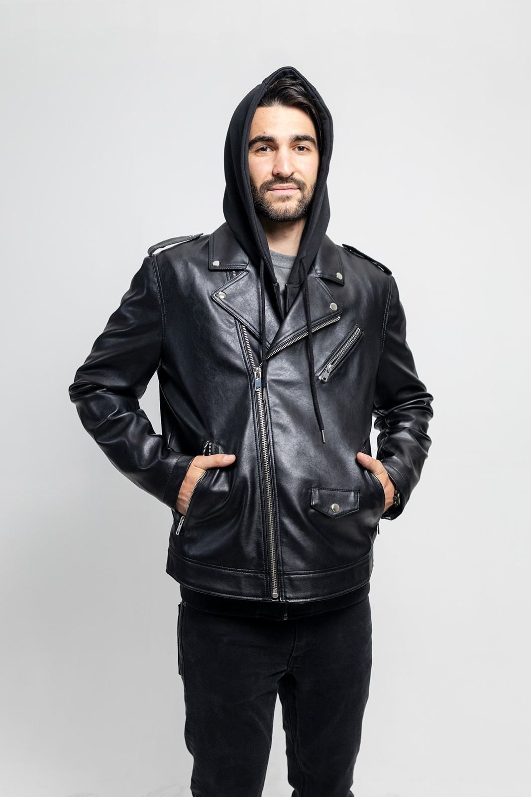 First Manufacturing Ralph - Men's Vegan Leather Jacket, Black