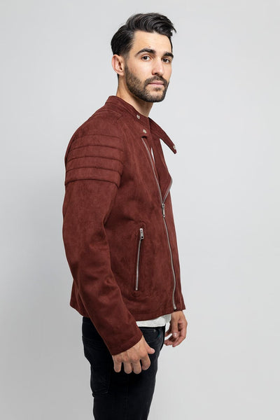 First Manufacturing Payton - Men's Faux Leather Jacket, Maroon