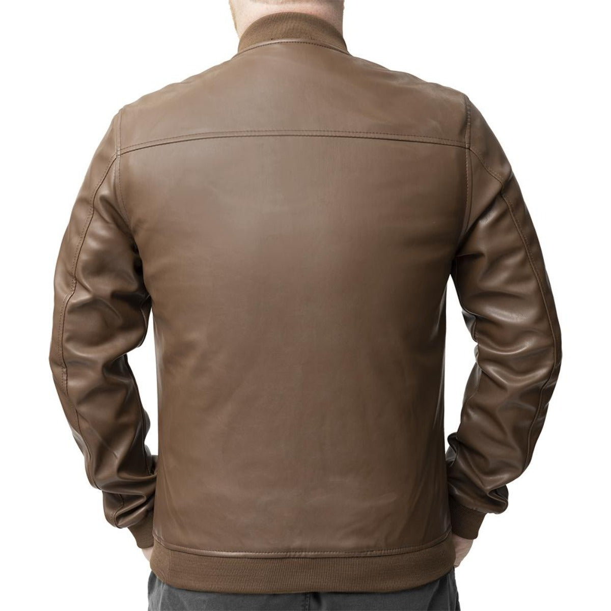 First Manufacturing Myles - Men's Vegan Leather Jacket, Brown