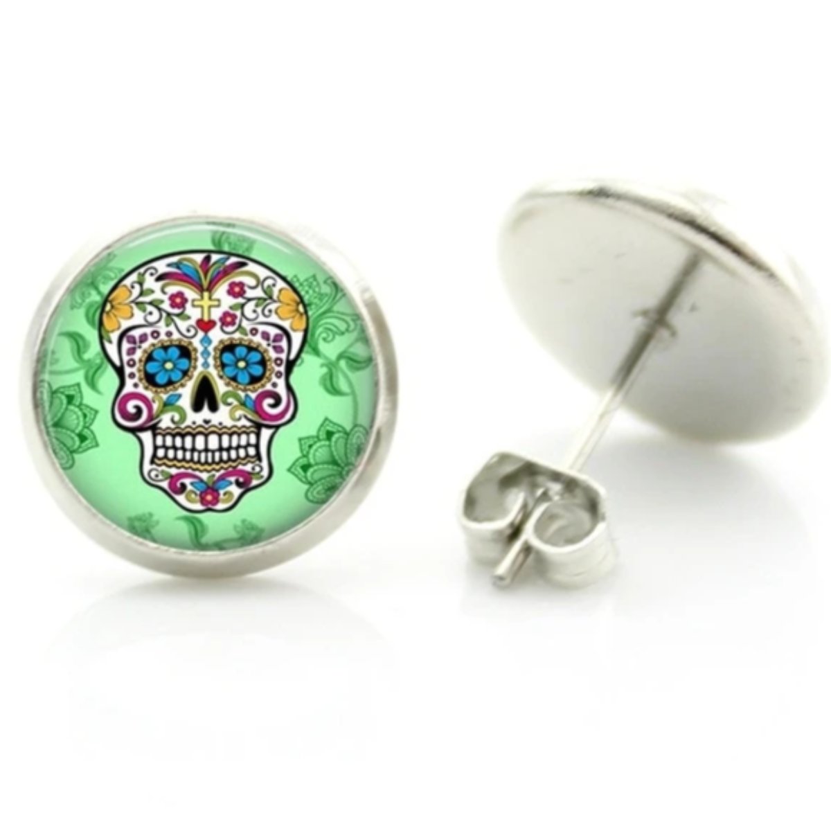 Day of the dead Sugar Skull Stud Earrings.