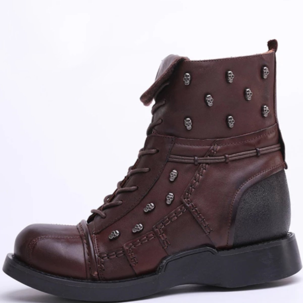 Lace Up Skull Boots