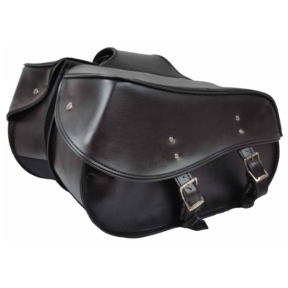 Vance Leather Large 2 Strap Plain Saddle Bag