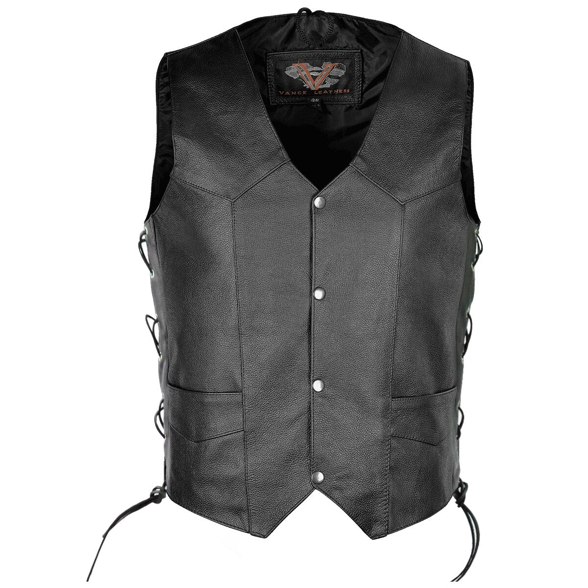 Vance Men's Basic Leather Lace-Side Vest
