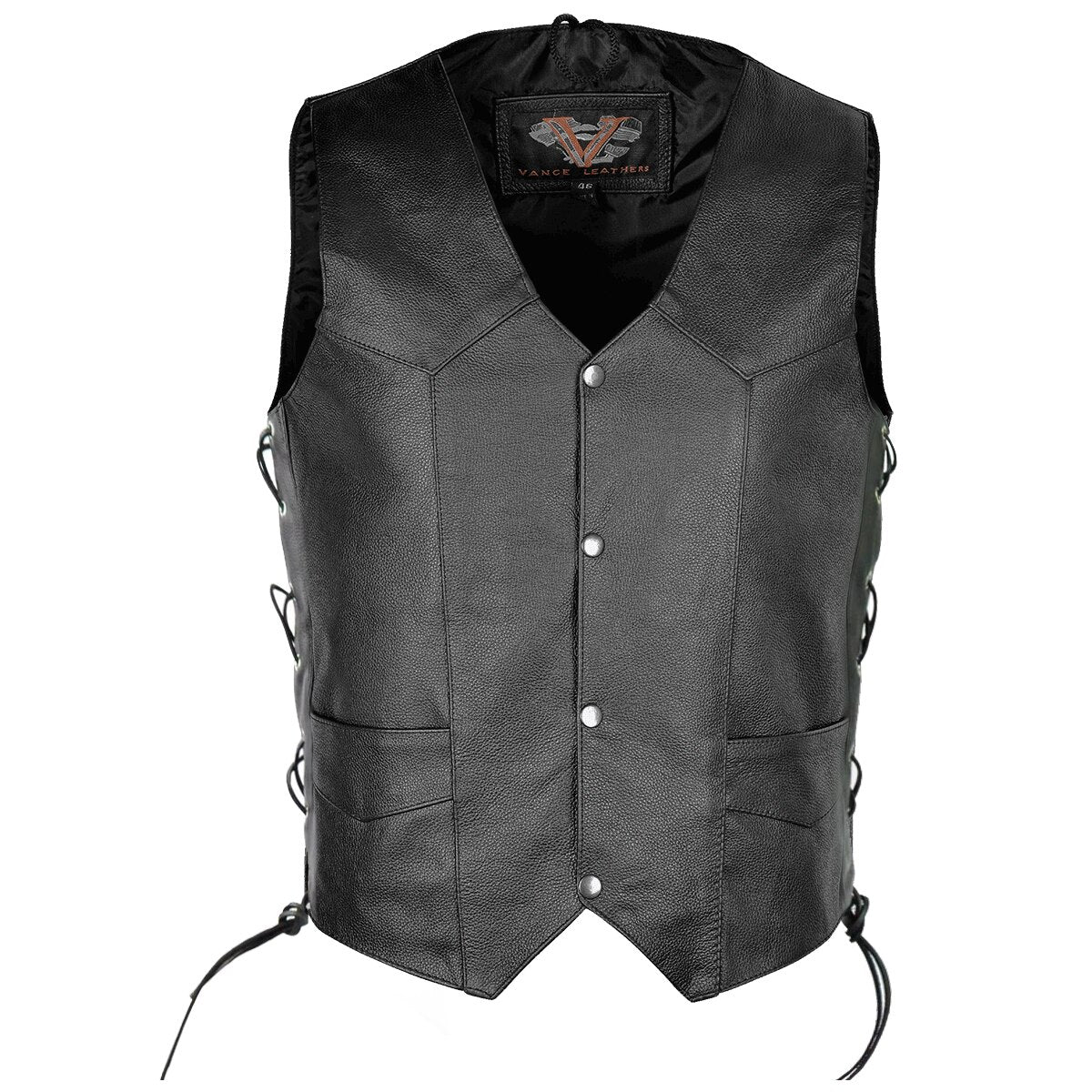 Vance Men's Basic Leather Lace-Side Vest