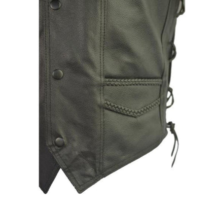 Vance Men's Premium Leather Braided Vest
