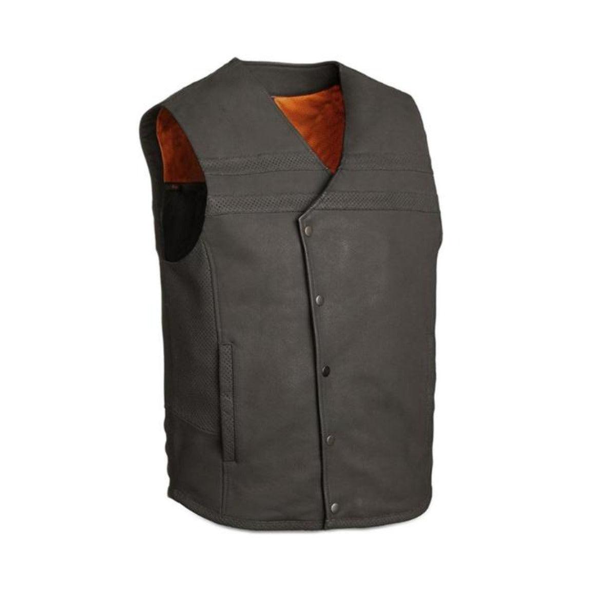First Manufacturing Jaguar - Men's Motorcycle Leather Vest | American ...
