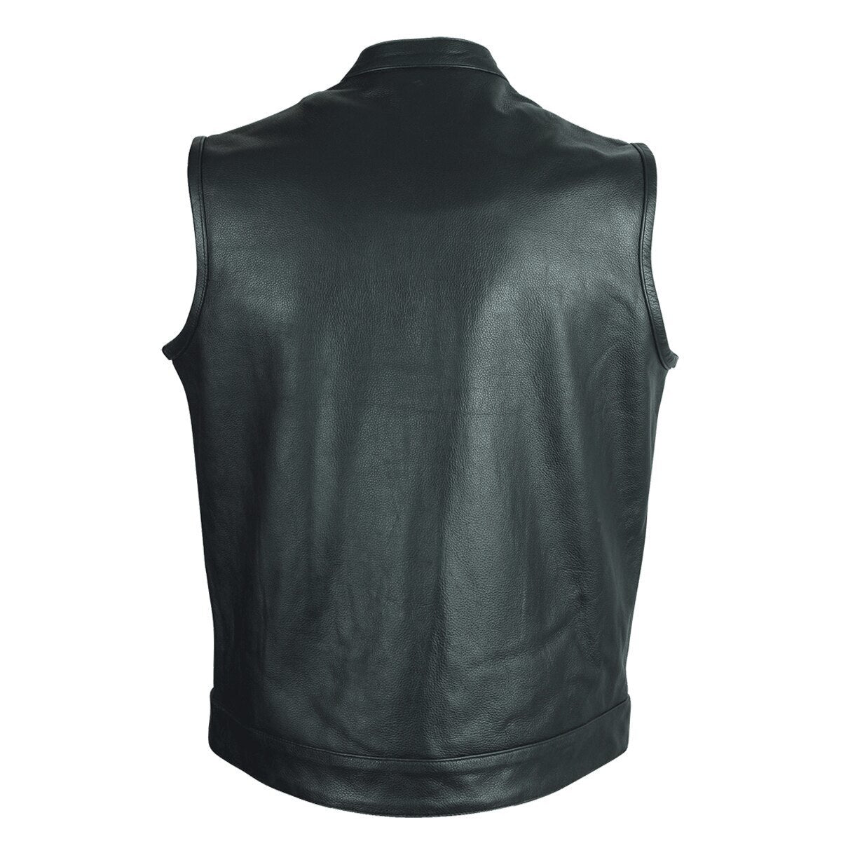Vance Leather Zipper and Snap Closure Leather Motorcycle Club Vest