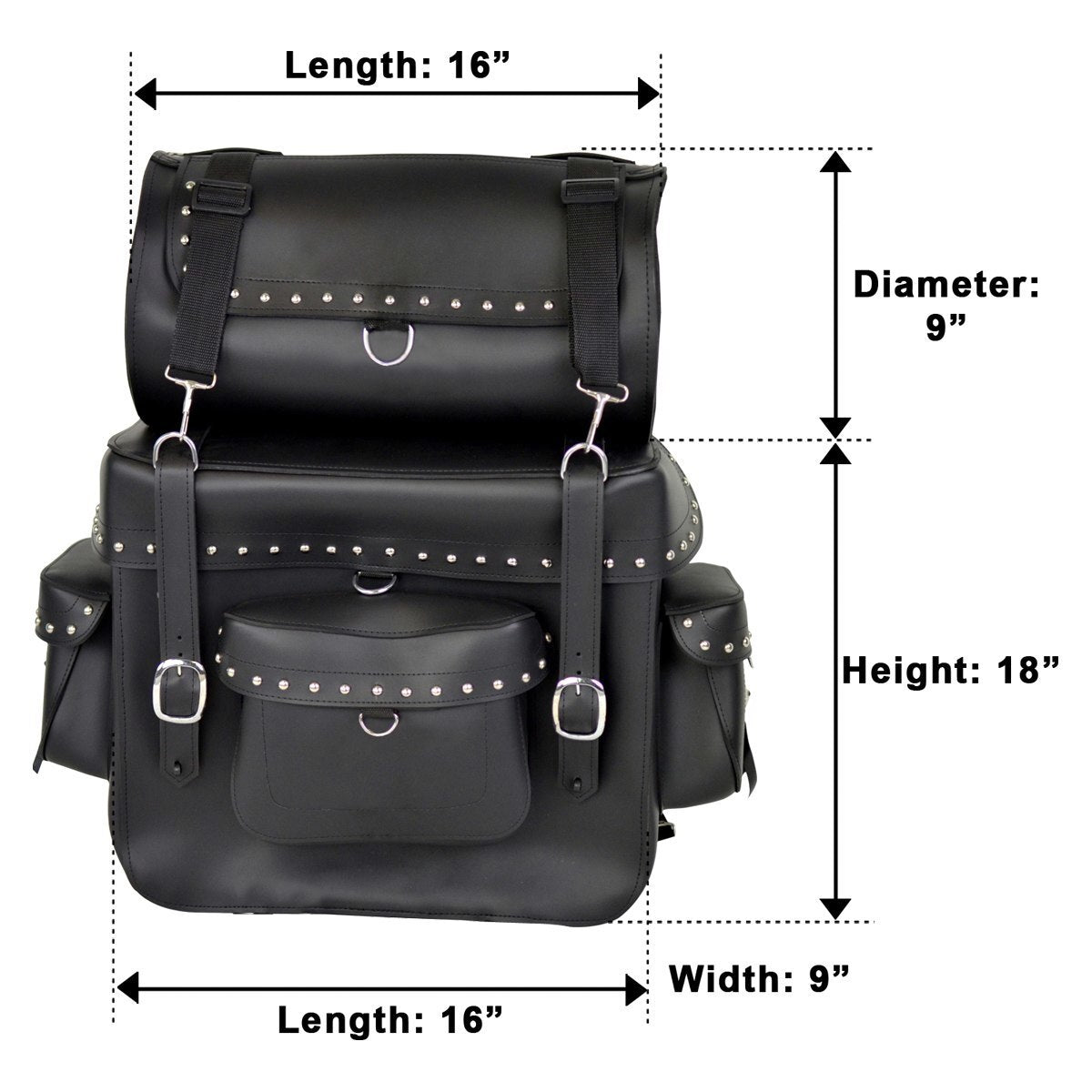 Vance Leather Large Sissy Bar Travel Pack