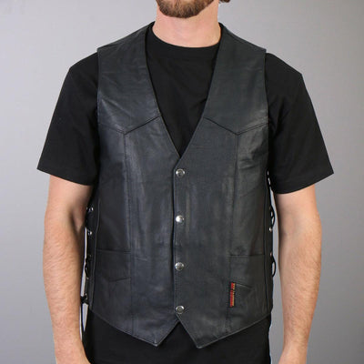 Hot Leathers Men's Concealed Carry Leather Vest - American Legend Rider