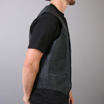 Hot Leathers Men's Cowhide Leather Vest W/ Inside Pocket - American Legend Rider