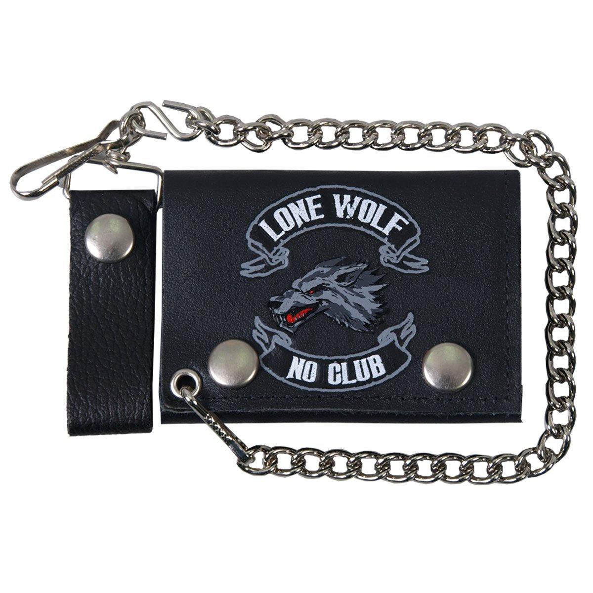 Hot Leathers Lone Wolf Tri-Fold Wallet - American Legend Rider