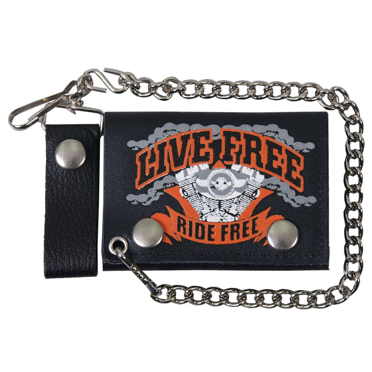 Hot Leathers Live Free Leather Wallet - American Legend Rider